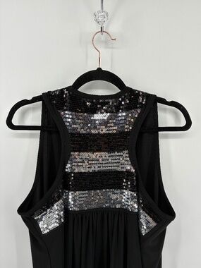 Joseph Ribkoff Sleeveless Open Front Black and Silver Women's Cardigan